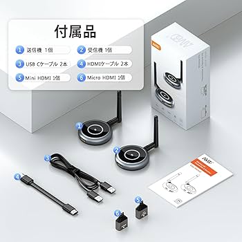 AIMIBO ワイヤレスHDMI 受送信機 TX＋2RXセット マルチキャスト Amazon | AIMIBO ワイヤレス HDMI 送受信機セット 1×送信機+2